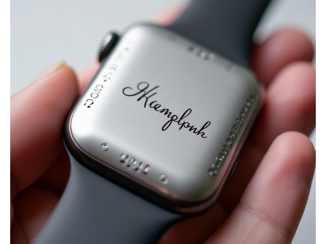 Gravírování iniciál na zadní straně Apple Watch